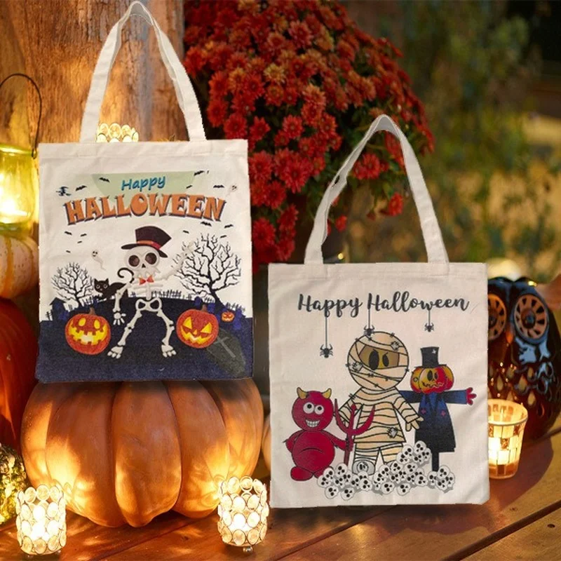 Холщовая Сумка на плечо для Хэллоуина Модный повседневный тоут покупок в стиле