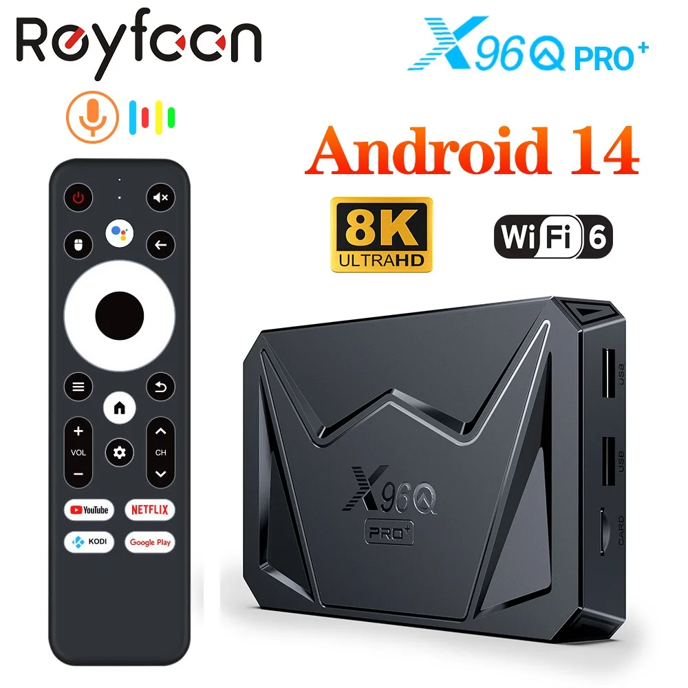X96Q PRO+ Телеприставка 4 ГБ 32 Android 14 TV Box Allwinner H728 Четырехъядерный процессор 8K @ 24