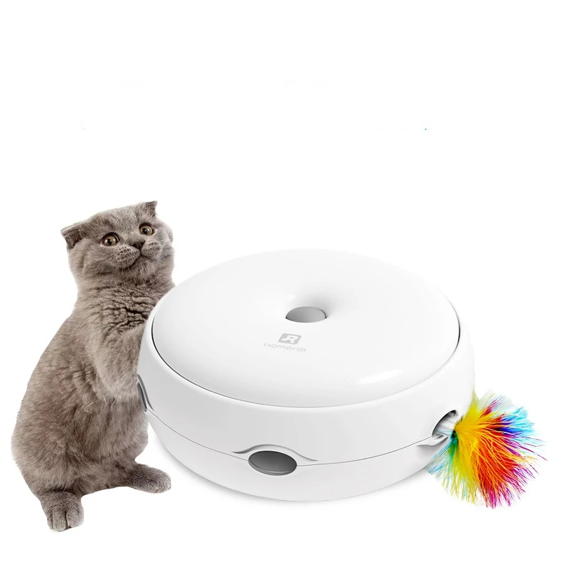 

Cat Toy Electric Smart Teasing Cats Stick Crazy Game Spinning Turntable Cat Catching Mouse Automatic Turntable Toy For Cats