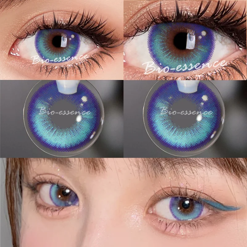 bio essence 1 pair color contact lenses for eyes sailor moon heart lenses beauty color lens contact blue lens free global shipping