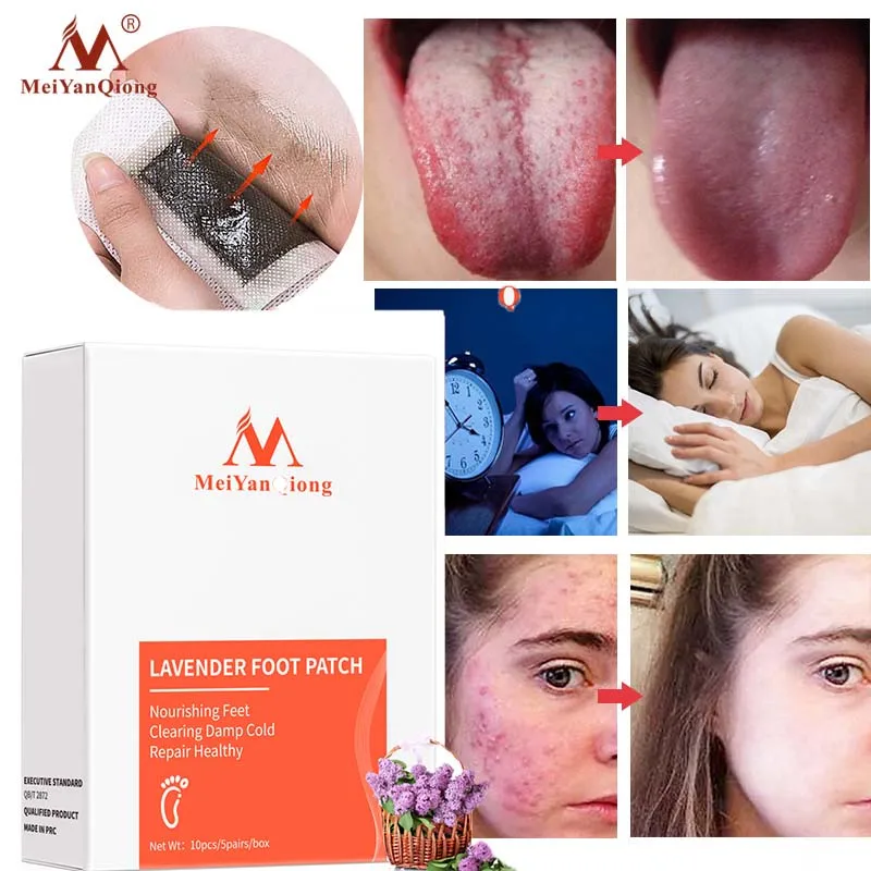 

10pcs Detox Foot Patch Weight Loss Slimming Improve Sleep Lavender Herbal Foot Sticker Health SPA Feet Care Pads Beauty Products