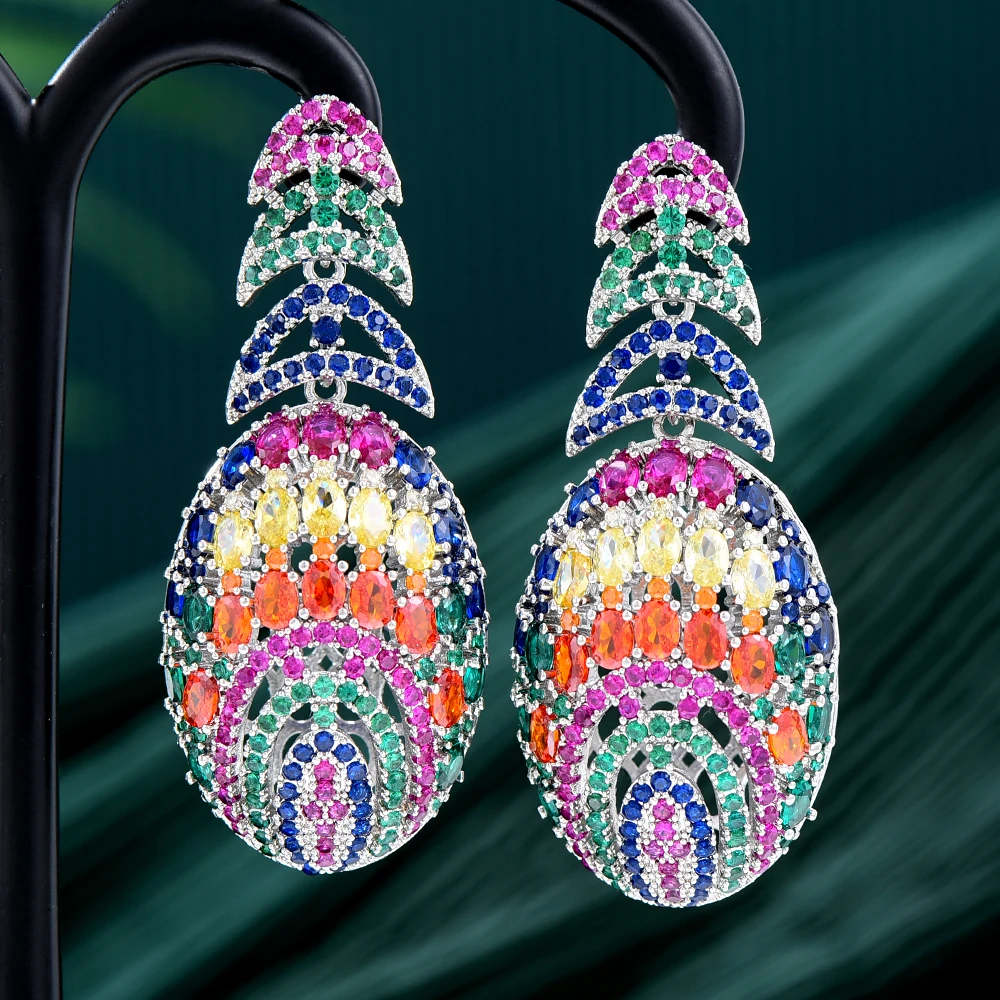 

Missvikki Luxury Gorgeous Big Drop Pendant Earrings Necklace Jewelry Set Super CZ for Women Ladies Girl Best High Quality Gift