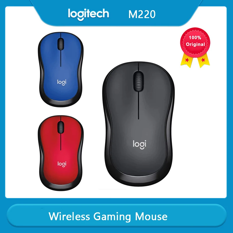 

Logitech M220 Wireless Gaming Mouse Silent Slim Smart 1000DPI 2.4GHz Fast Tracking Mouse For Mac OS/Window Support Office Test