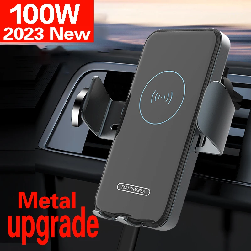 

Wireless Car Charger Dual Coil Car Phone Holder Stand for Samsung Galaxy Z Flip 4 3 2 S22 S21 iPhone 14 13 Fast Charging Station