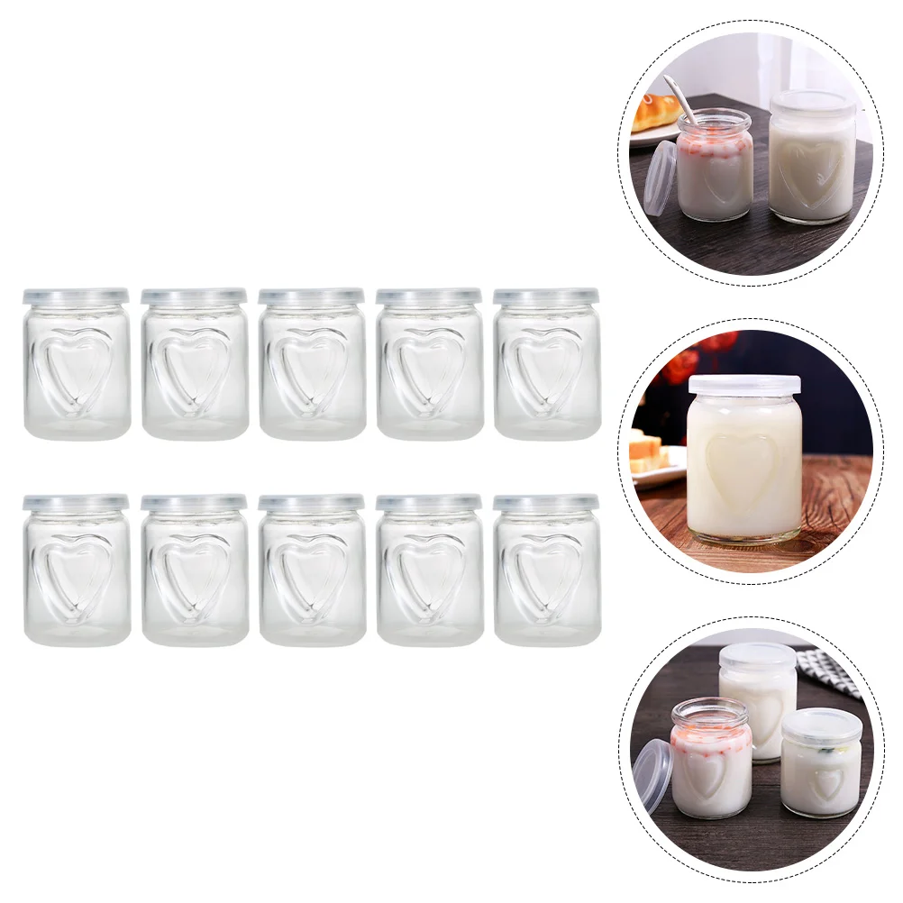 

Glass Jar Jars Yogurt Milk Bottle Favor Jelly Pudding Canning With Mini Mousse Honey Clear Container Dessert Cup Wedding Jam