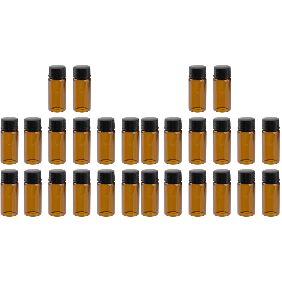 

30 Pcs Amber Glass Reagent Borosilicate Screw Mouth Mini Liquid Travel