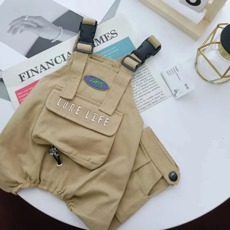 

Overalls Four Legged Dogs Clothing Letter Pet Clothes Fashion Jumpsuits Dog Clothes Warm Pet Outfits Cute Autumn Winter Yorkies