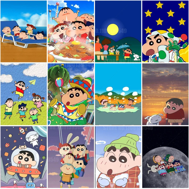 Crayon Shin Chan Diamond Painting Japaness Anime Cartoon Diamond Embroidery Kits Cross Stitch Home Decorative Handicraft Gift