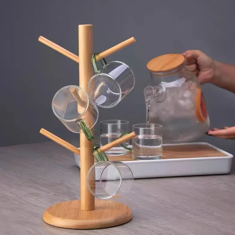 1 шт. бытовая вешалка для капельной чашки из массива дерева бамбука креативная