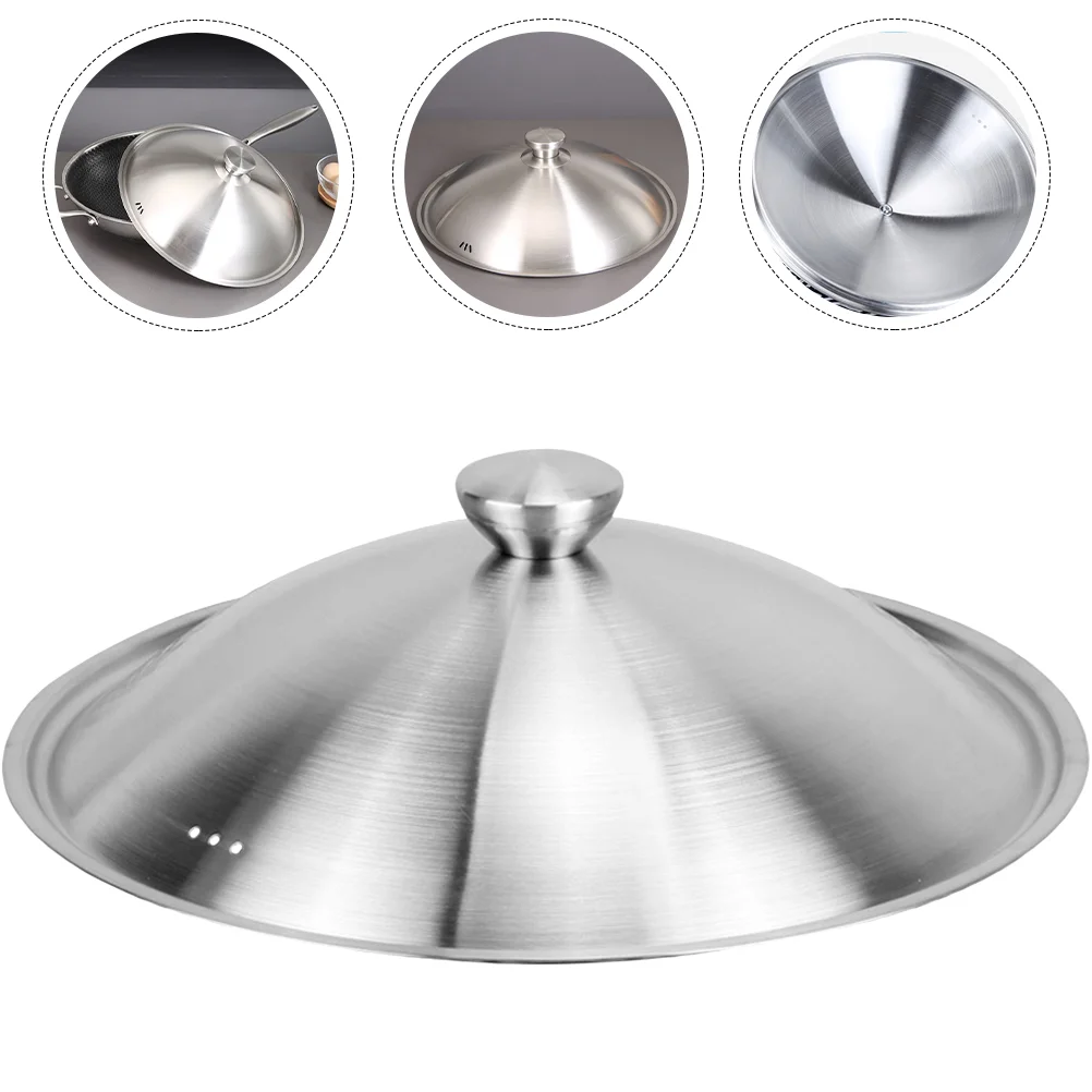 

Lid Pan Cover Pot Metal Lids Universal Dome Replacementstock Frying Cooking Stainless Steel Pots Knobtent Screentool Meat