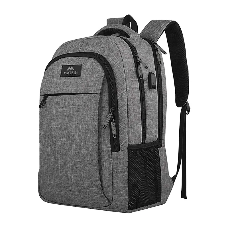 

Gray Men Backpack Laptop 15.6 Inch Anti Theft Large Capacity Oxford Men Back Pack USB Charging Durable Multifunction 2022