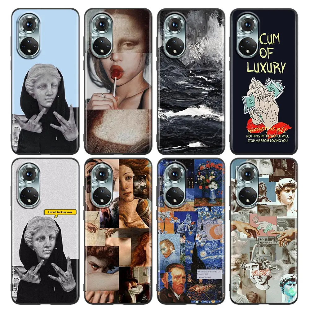 

Phone Case for Honor 8X 9S 9A 9C 9X Case Lite 9A 50 10 20 30 Pro 30i 20S(6.15) Silicone Cover Lisa Van-Gogh David Abstract Art