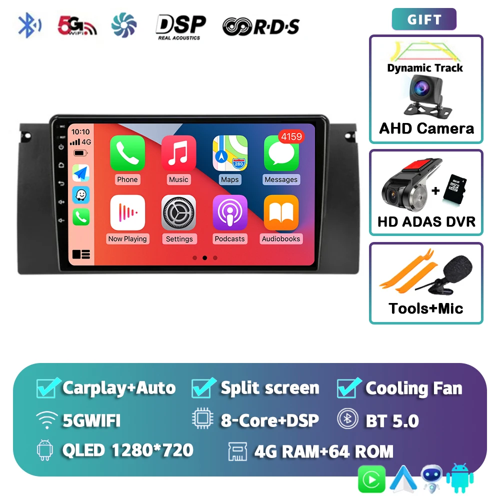 

Android 15 для BMW 5 E39 1996-2003 E53 X5 M5 2K QLED Android Автомобильный радиоприемник Мультимедийный видеоплеер GPS AI Голосовой CarPlay Головный блок