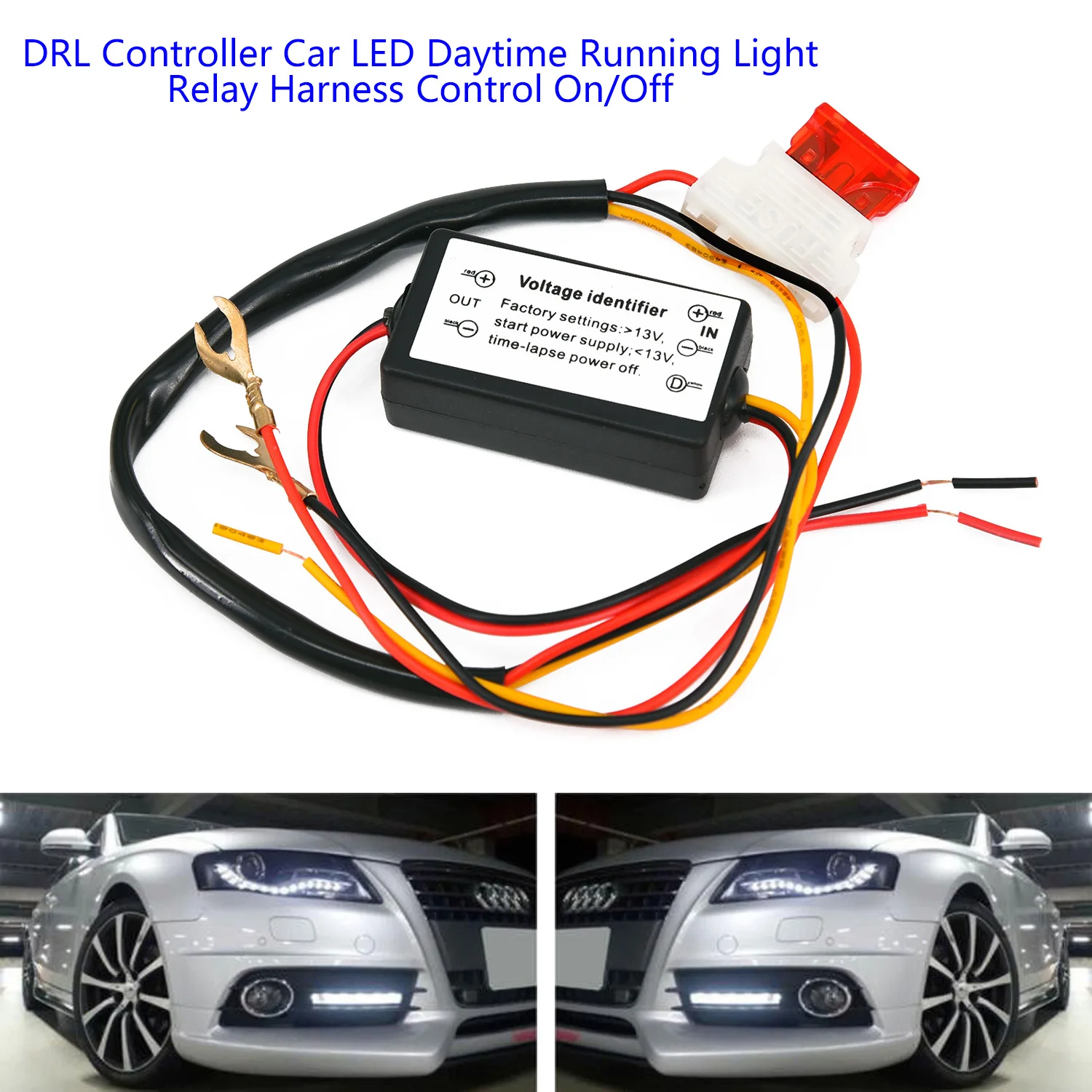 

Harness Controller Waterproof 1.7*2.1*3.9cm Daytime Running Light ON/OFF LED