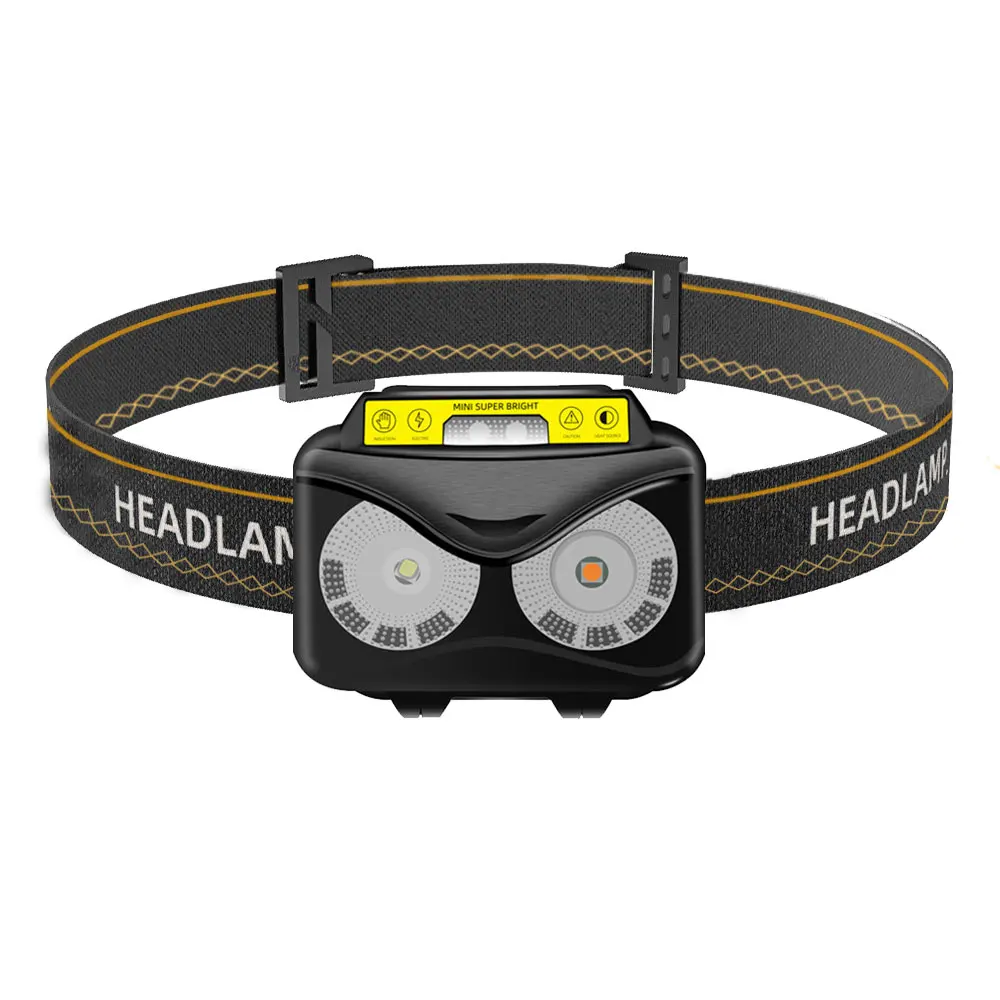 

Фонарь налобный XPG COB с датчиком движения, светодиодный светильник фонарь с аккумулятором, 6 режимов, красный, синий свет, для походов и охоты