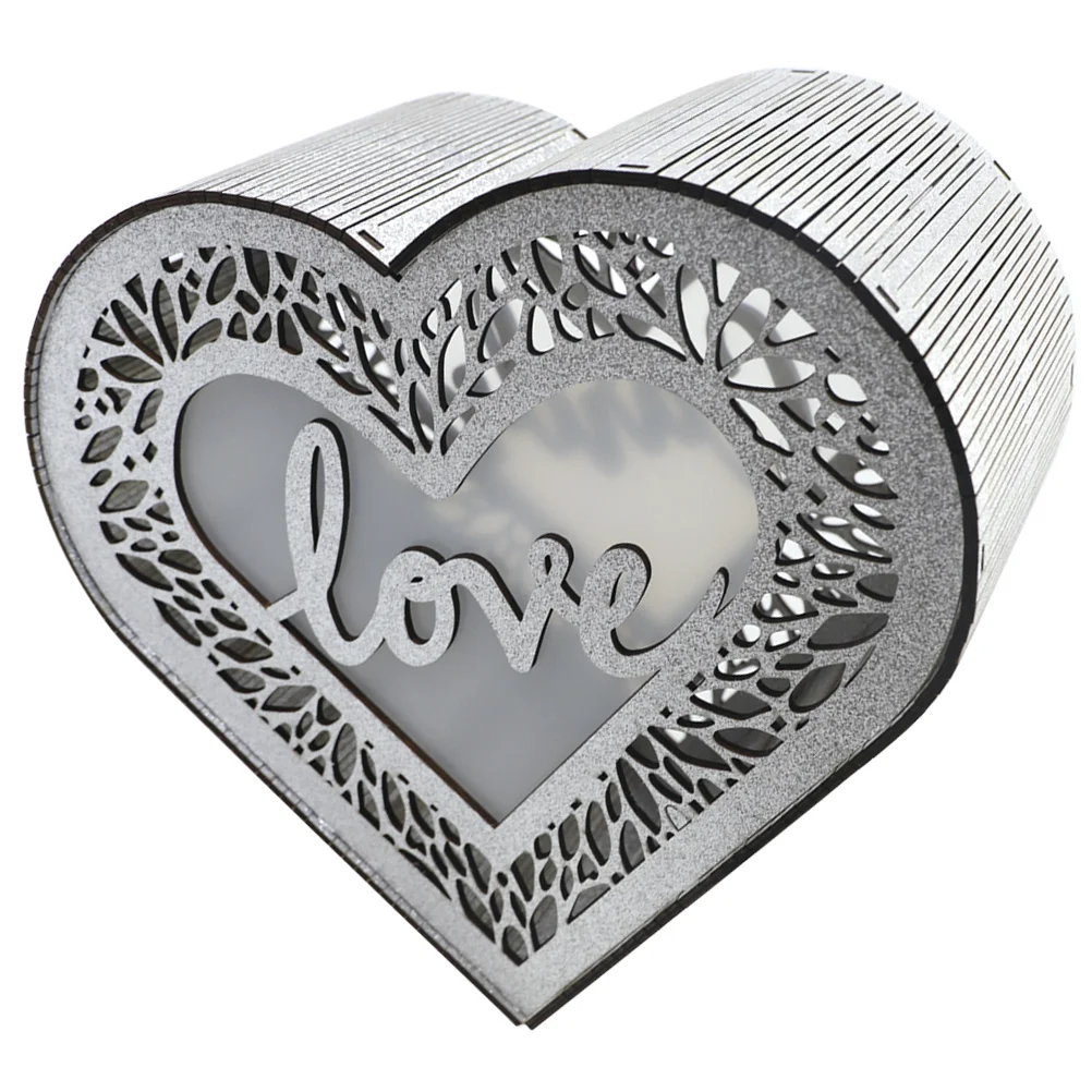 

Wood Card Box Heart Wooden Box Hollow Greeting Card Box Greeting Card Box Wood Storage Box