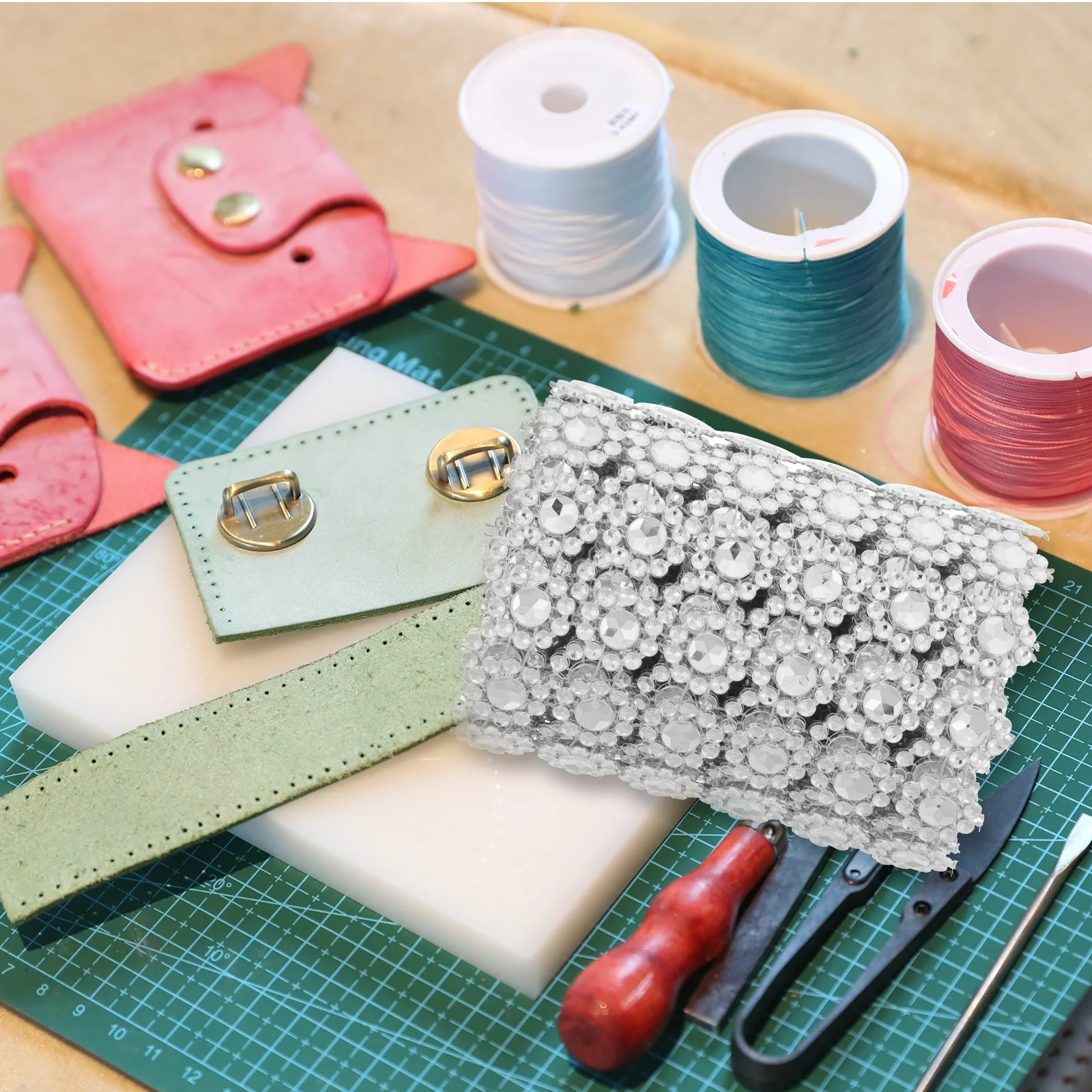 Блестящая лента из бисера подсолнух ряд бриллиантов для букета нежная отделка