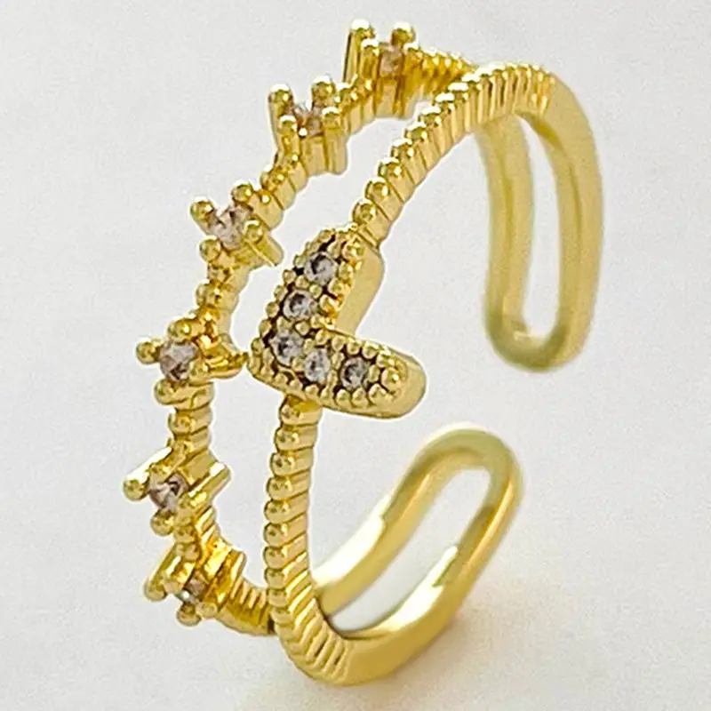 

Korean Style Crystal Goemetric Adjustable Rings for Women Lovely Heart Open Finger Ring Party Jewelry Accessories Gifts