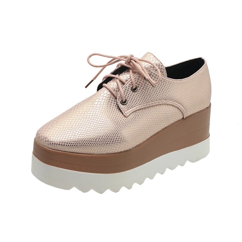 

2023 Spring and Autumn Women's Shoes Flat Shoes Snake Lace Wedge Fashion Shoes Women's Oxford Large Casual Flat Shoes35-42