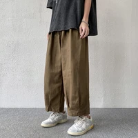 brownblack casual pants men fashion oversized wide leg pants mens japanese streetwear loose hip hop straight pants men trousers