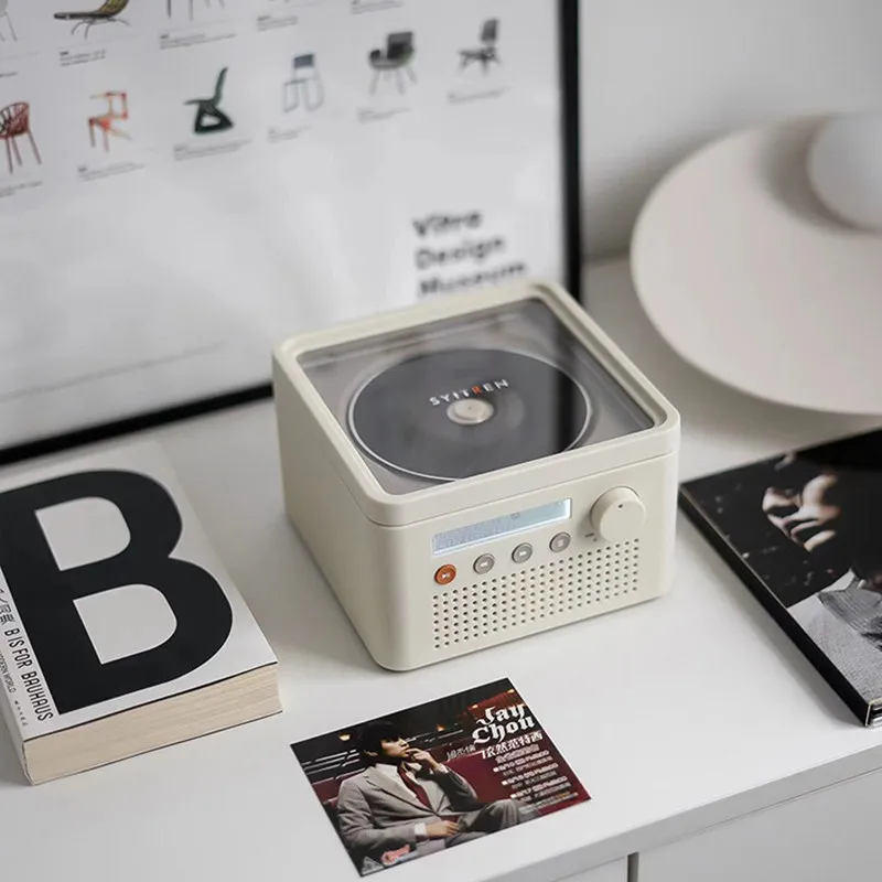 Фото Ретро-CD-плеер SYITREN R200 с Bluetooth-колонкой, 2-полосным Bluetooth-экраном, винтажный музыкальный проигрыватель CD, интегрированная стереосистема №2