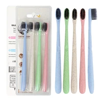 4pcset adult small head oral care bamboo charcoal soft bristle toothbrush tooth brush travel oral health toothbrushes