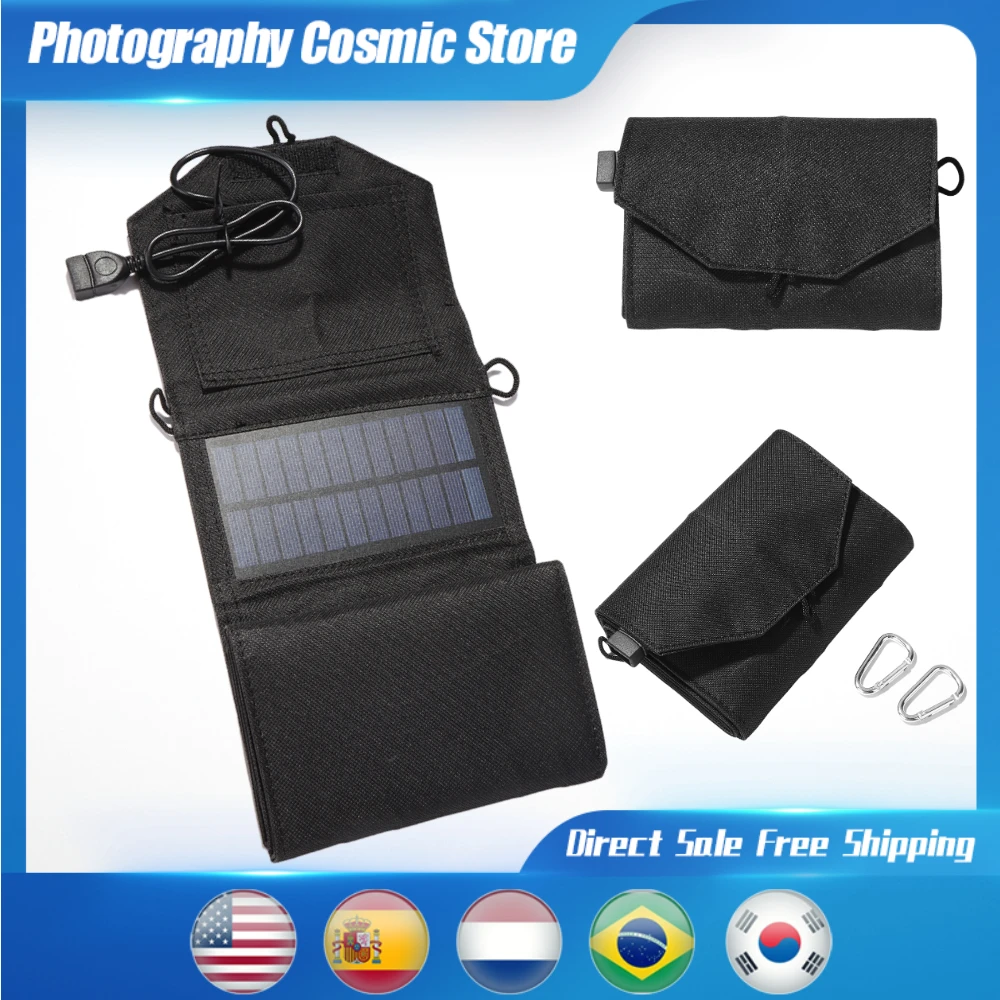 

10.5W Solar Panel Power Bank USB Portable Foldable Charger For Mobile Phone Camping Hiking Power Supply Charging Device New