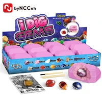 educational toy gemstone dig kits for kids 12 gem excavation kit 12 real precious stones for kids mineralogy geology stem gifts