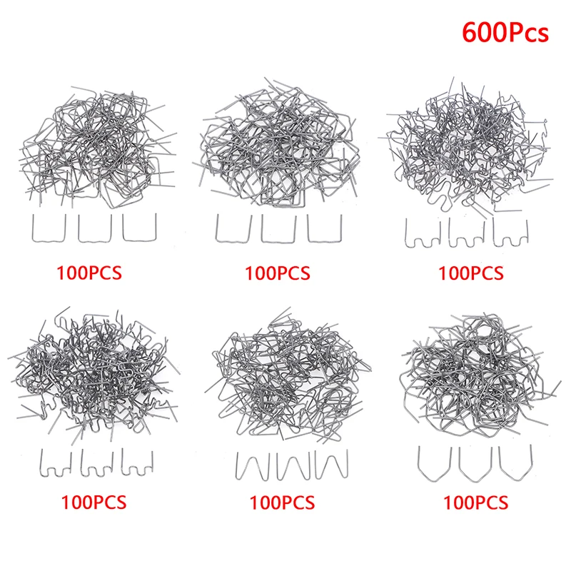 

600 шт. популярный степлер, скобы, автомобильный бампер, пластиковый ремонтный аппарат, сварщик пластика, сварочные волнистые скобы, набор инструментов для ремонта автомобилей
