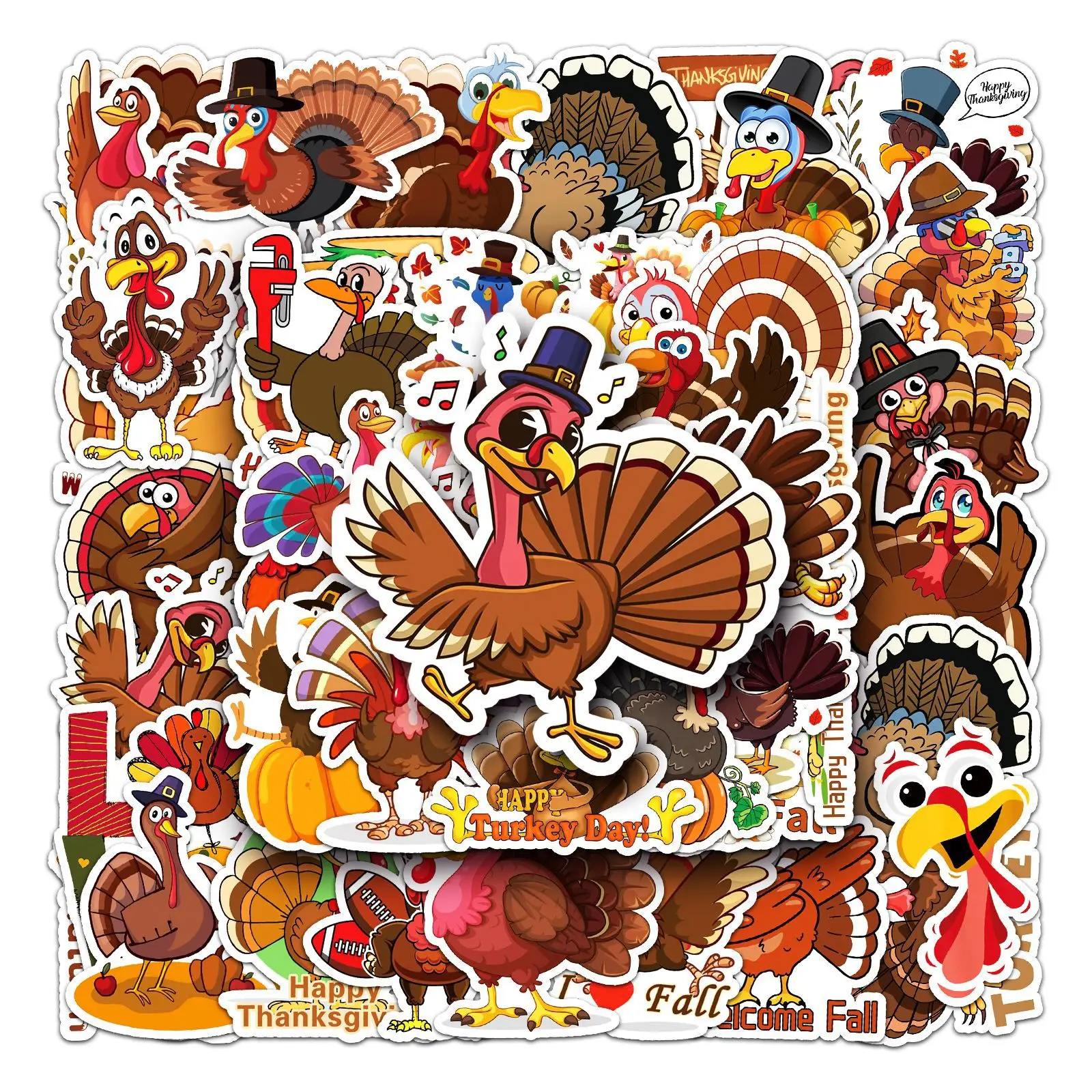 

10/30/50 шт. новые Мультяшные наклейки-граффити в виде индейки