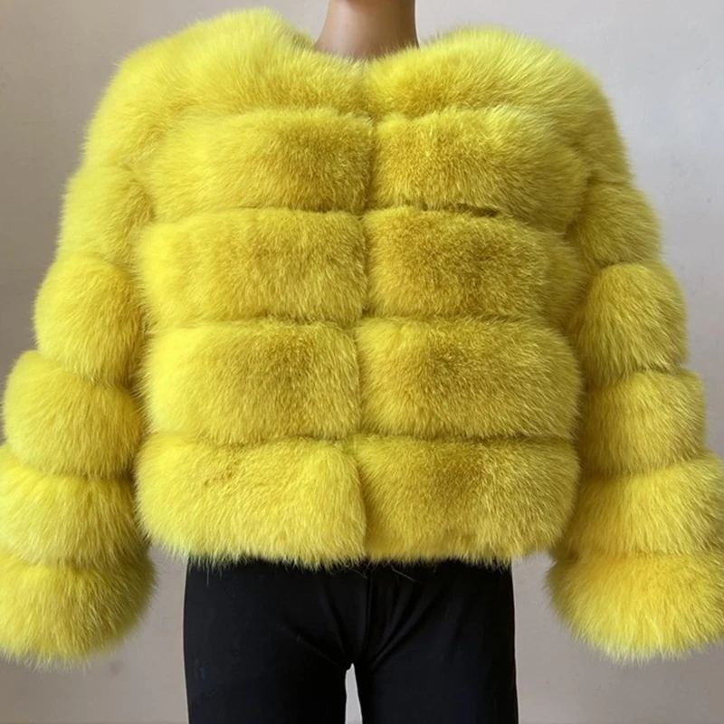 Luxury Winter Fashion Women Faux Fur Coat Female White Elegant Fluffy Thick Warm Artificial Fox Fur Jacket Female Outerwear