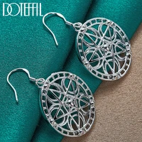 doteffil 925 sterling silver round star drop earring for women wedding engagement party fashion jewelry