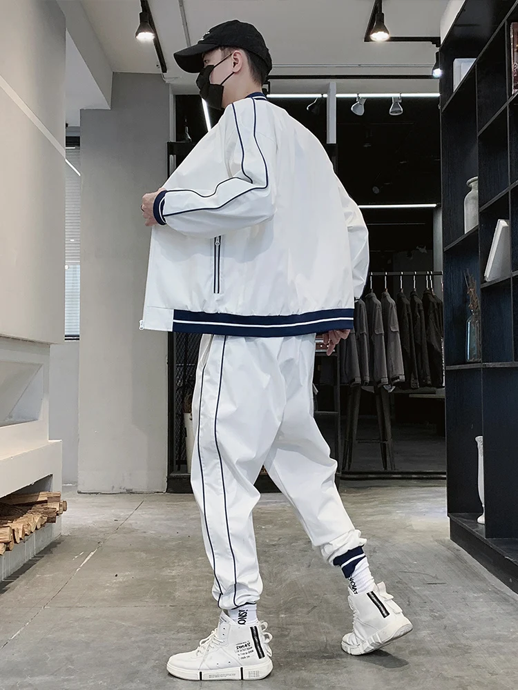 2022 новый весенний черно-белый спортивный костюм для мужчин размера плюс 5XL