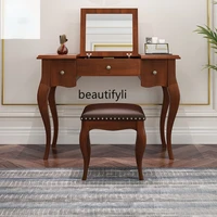 gy solid wood flip makeup table american style desk dressing table integrated nordic simple storage cabinet with mirror