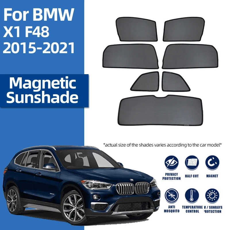 

For BMW X1 F48 2014-2022 Front Windshield Car Sunshade Shield Rear Baby Side Window Sun Shade Visor Magnetic Blind Curtain