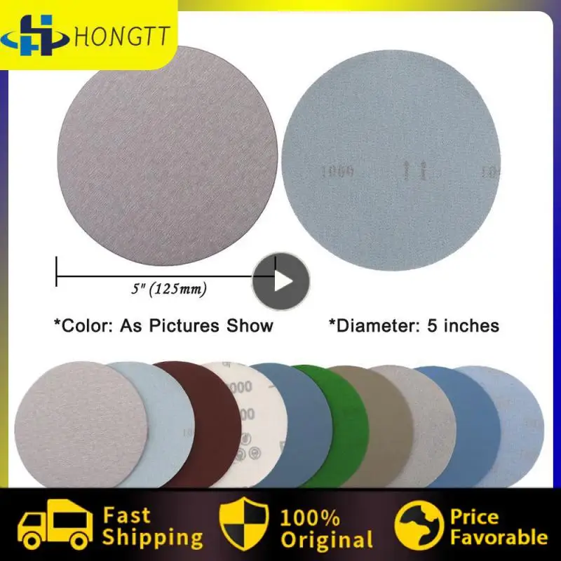 

Round Sand Paper Preferred Material Set Sanding Paper Uniform Size Easy To Use Abrasive 5 Inch Water Scrub Multicolor Paper Base