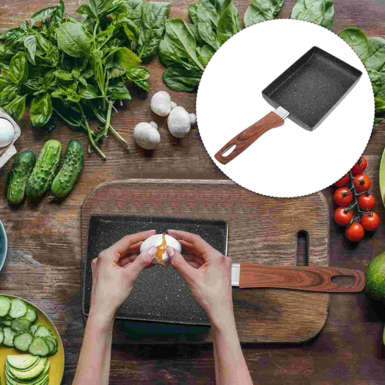 

1pc Non-stick Fried Pan Omelette Frying Pan Household Flat Bottom Frying Pan