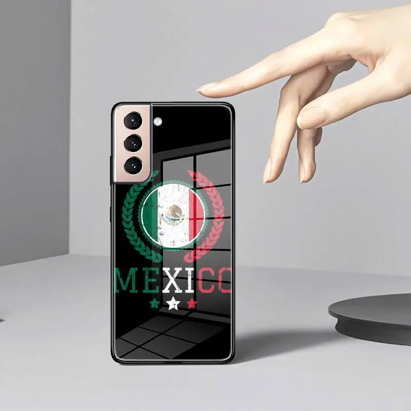 Чехол для телефона с мексиканским флагом из закаленного стекла чехол Samsung S22 S21 S20