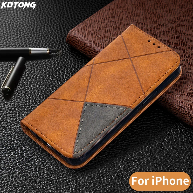 

Luxury Wallet Flip Leather Phone Case For iPhone 13 12 11 Pro Xs Max MINI X XR 8 7 6 6S Plus SE 2020 Card Slots Shockproof Cover