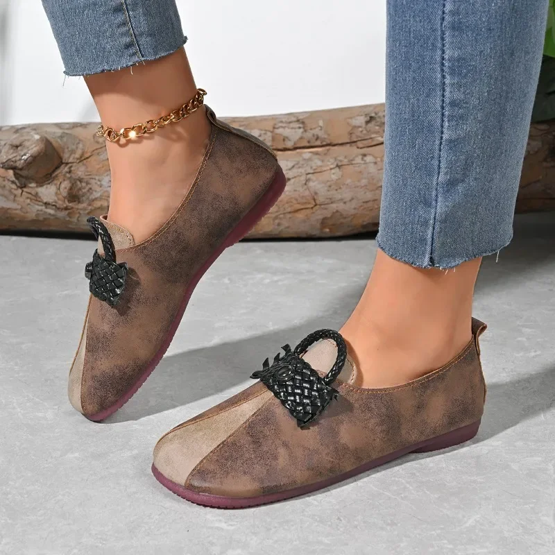 Женские туфли на плоской подошве новинка 2023 года весенние повседневные