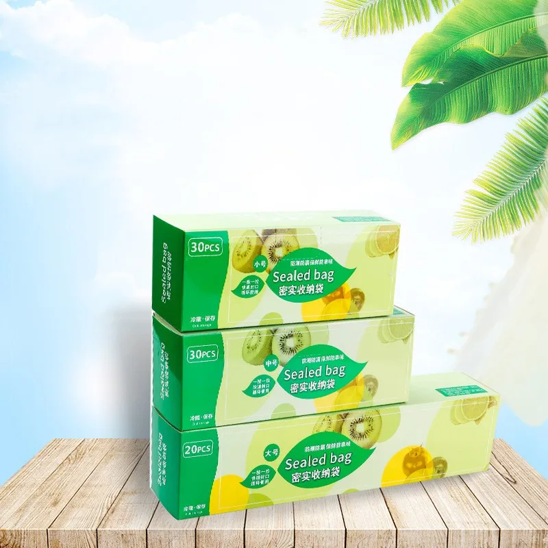 

80/60/40pcs Food Storage Containers Vegetable Freezing Sealed Bags Reusable Freezer Bag Zipper Leakproof Fruits Bag