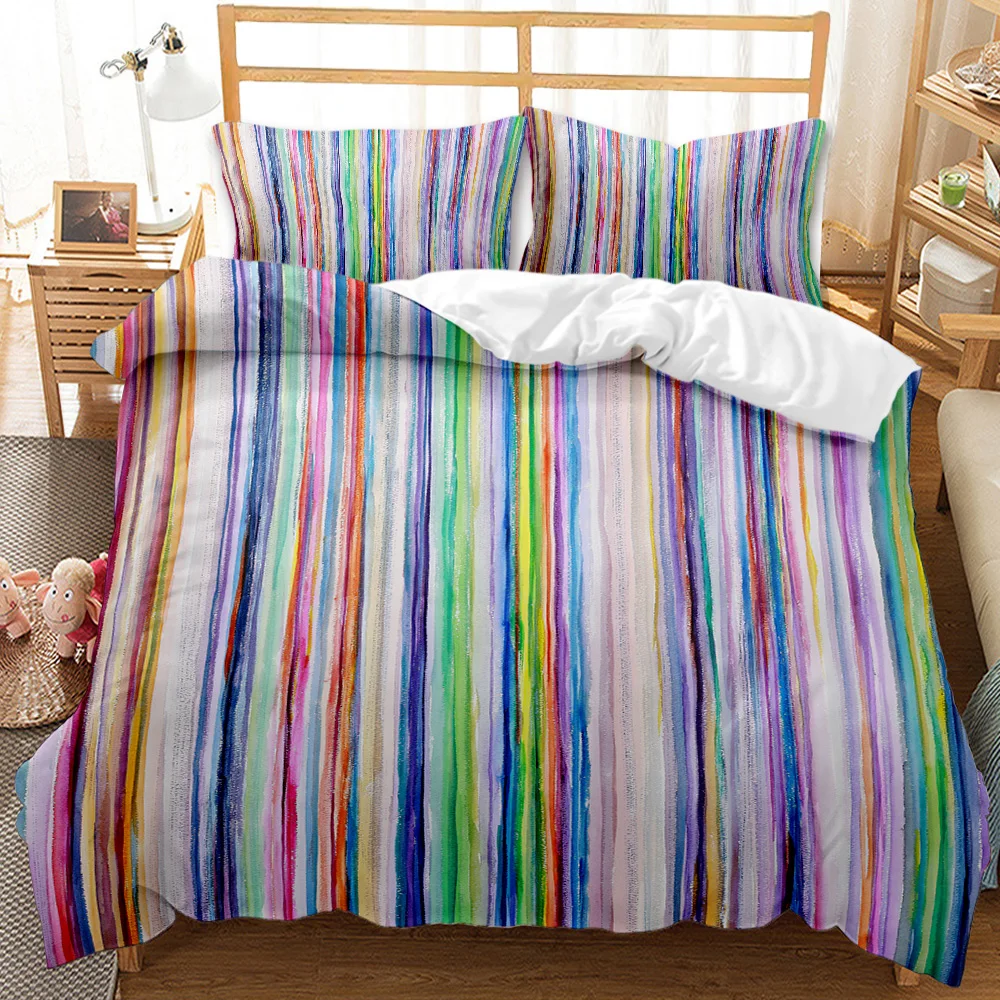 Комплект постельного белья с пододеяльником и геометрическим рисунком в