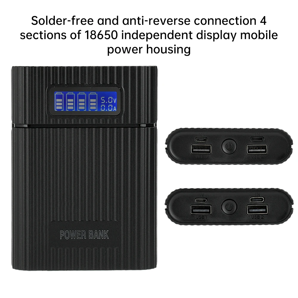 Фото 18650 Держатель батареи Power Bank Чехол 18650*4 5 В Dual USB Цифровой дисплей Зарядка DIY Корпус для мобильного телефона Коробка для хранения батарей №3