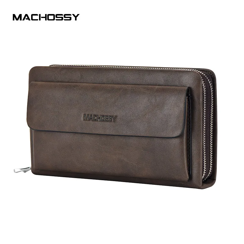 Vintage Men's long Clutch Men Functional Wallet Photo Holder Bank Card Holder Purse for Male Note Compartment Phone Pockets Bag