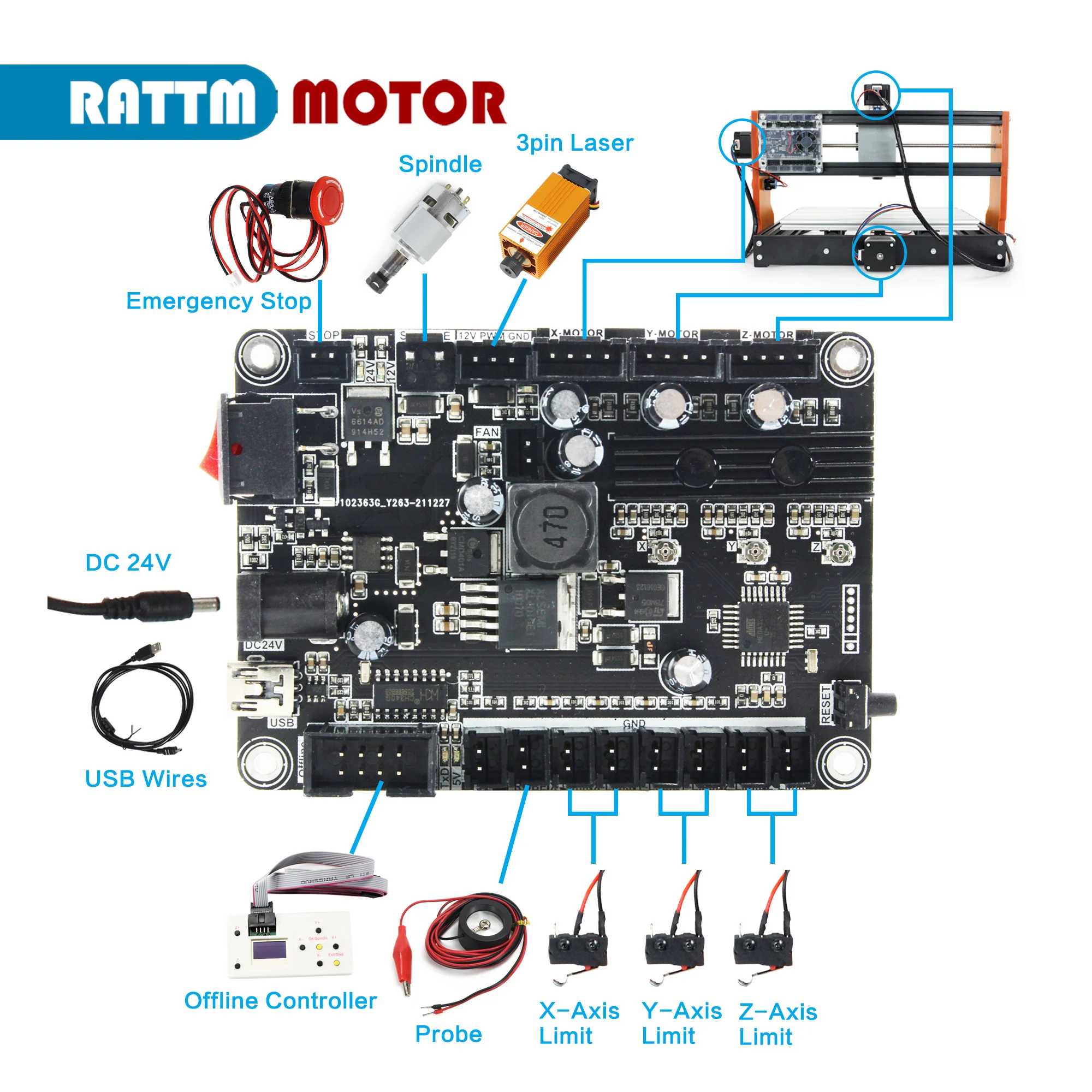

Лазерный гравер RATTMMOTOR 1.1F GRBL Board