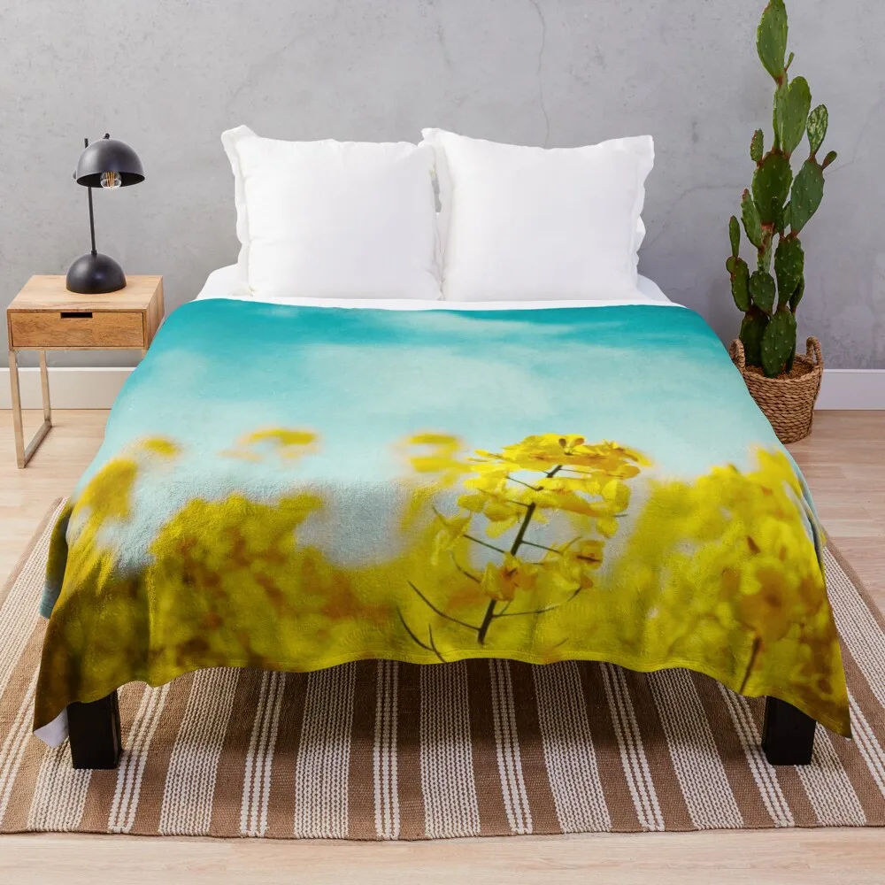 

Spring Time - Blooming Rapeseed flowers Throw Blanket
