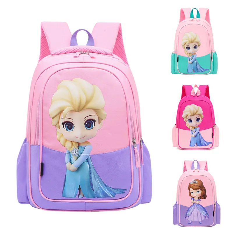 

Disney Frozen Elsa Anna Cartoon School Bags Girls Backpack Children Primary Students Schoolbag Kids Composite Bag Mochila