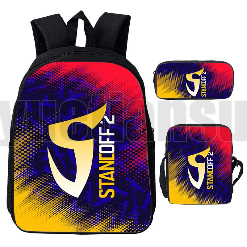 

3D Print Standoff 2 Backpack Boys Girls Shooting War Game School Bag Kids Pencil Case Shoulder Bag Anime 3Pcs Set Cute Book Bag