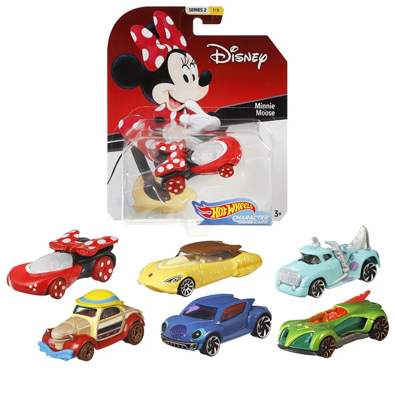 Дешево Оригинальные спортивные мини-автомобили Hot Wheels Disney «Холодное сердце», Микки Маус, коллекционные игрушки для детей и взрослых Hotwheels, рождеств...