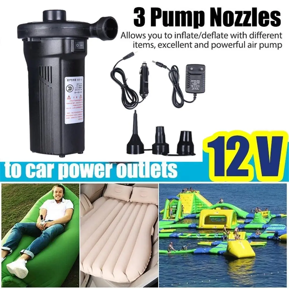 

Outdoor Electric Air Pump Fast Filling Camping Portable Car Auto Inflate Air Mattress Pump Rechargeable Car Home Use
